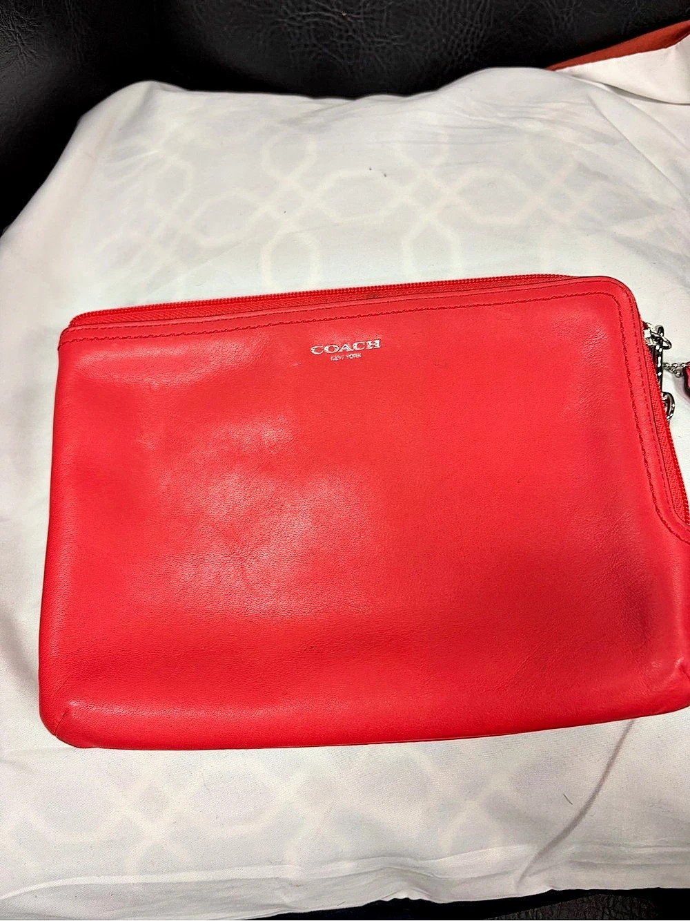 Coach Double Zip Wallet Red Clutch